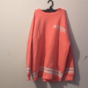 Bright peach MAINE sweatshirt